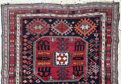 27050977a - ´Chaili´Schirwan antik, Kaukasus, ca. datiert 1911 , Wolle auf Wolle, ca. 214 x 110 cm, ...