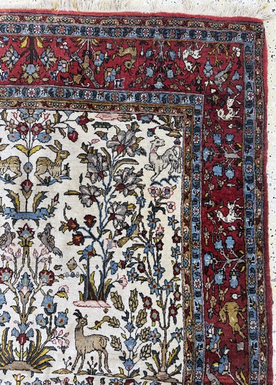 27050992d - Qum cork, Persia, mid-20th century, corkwool on cotton, approx. 212 x 135 cm, condition: ...