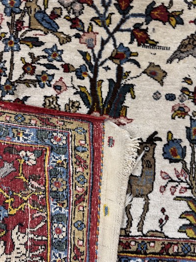 27050992f - Qum cork, Persia, mid-20th century, corkwool on cotton, approx. 212 x 135 cm, condition: ...