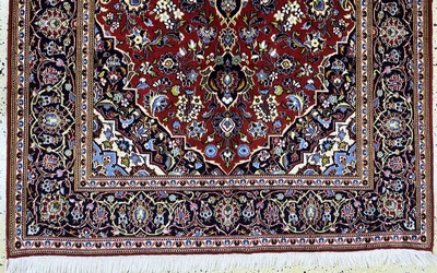 27050999c - Keschan Kork, Persien, Ende 20.Jhd, Korkwolle auf Baumwolle, ca. 210 x 137 cm, ...