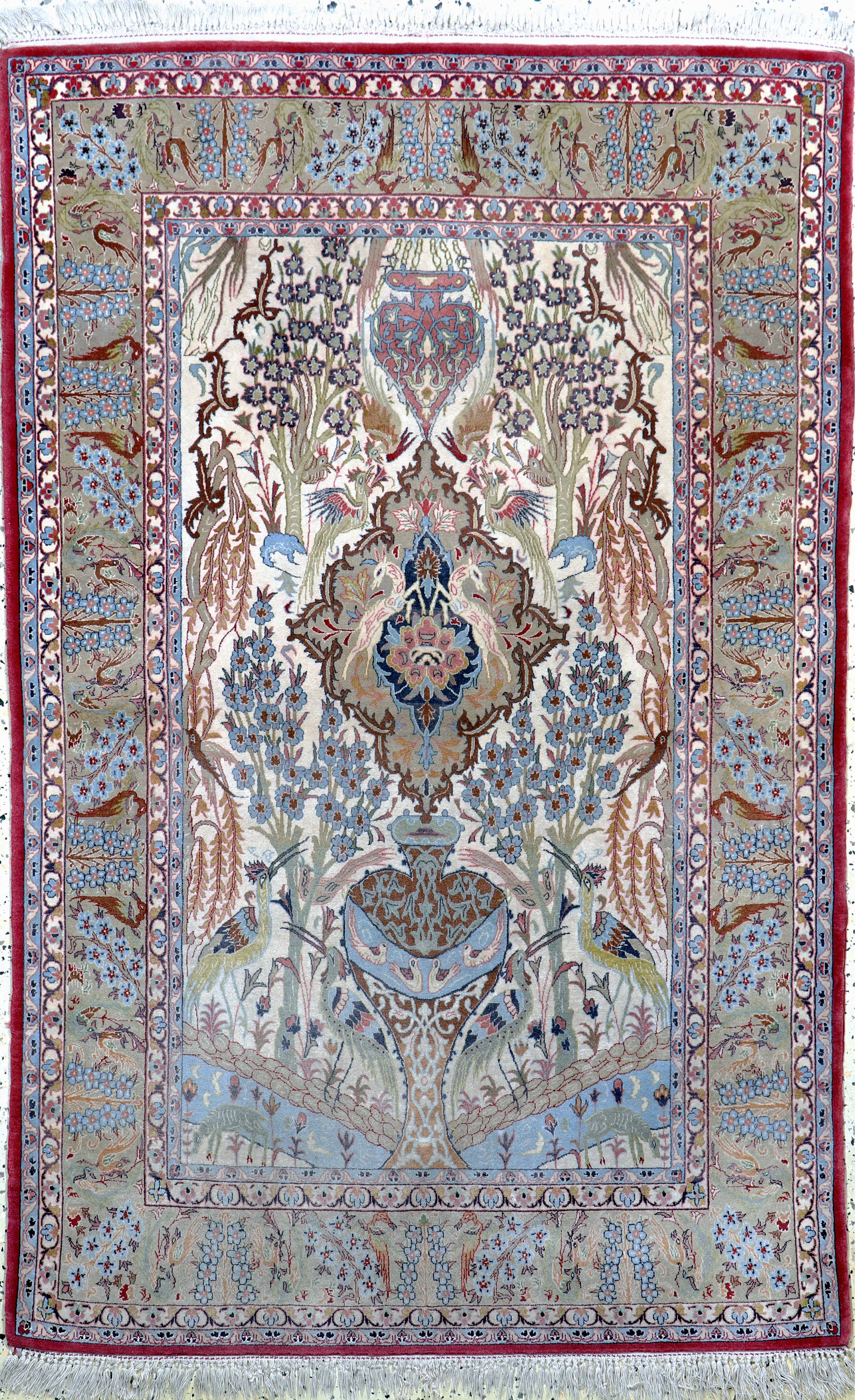 Image 27051000 - Esfahan fein, Persien, Mitte 20.Jhd, Korkwolle auf Seide, ca. 170 x 110 cm, ca. 1,0Mio. ...