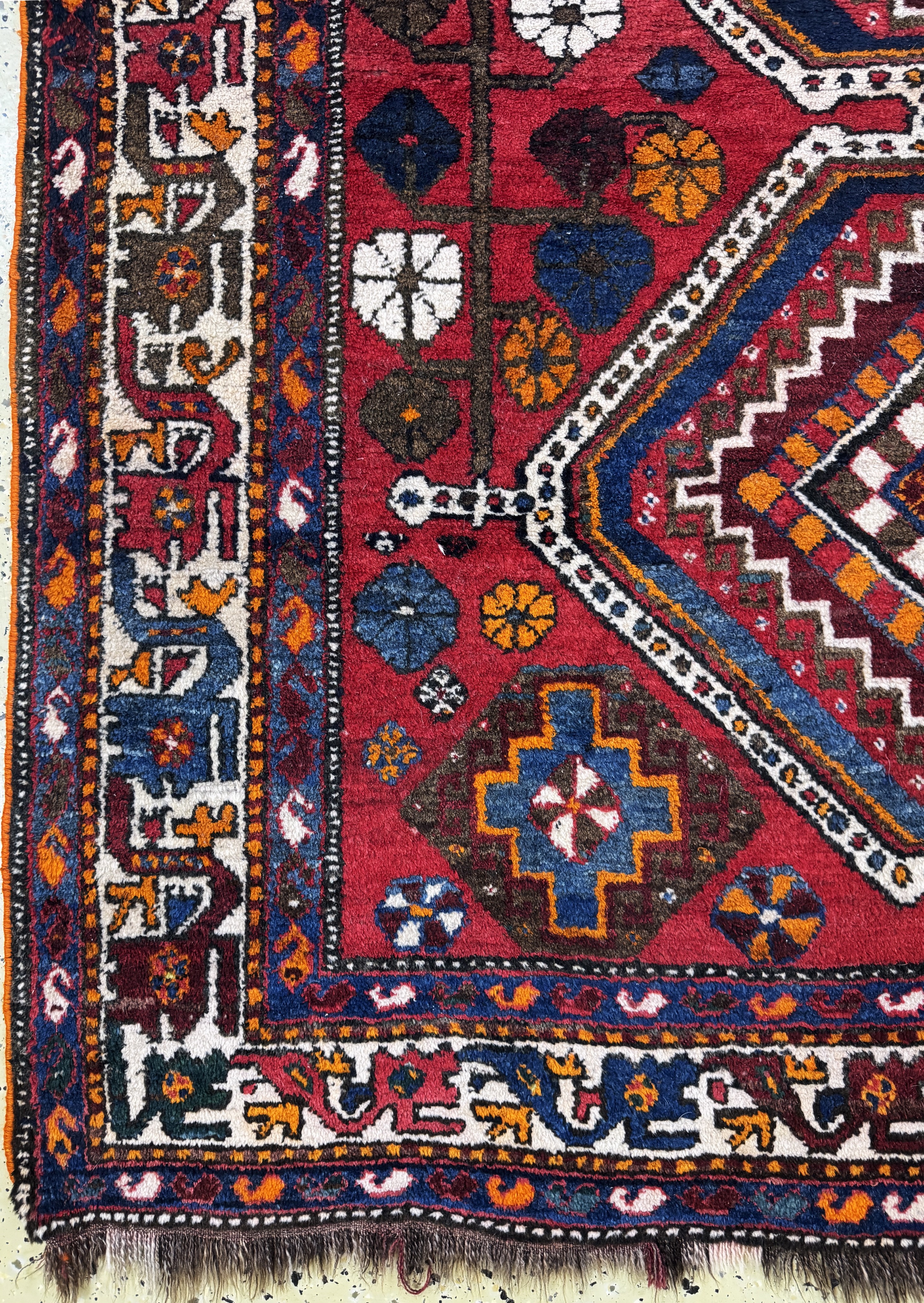 Detail b: Ghaschgai, Persien, Mitte 20.Jhd, Wolle aufWolle, ca. 250 x 160 cm, EHZ: 2