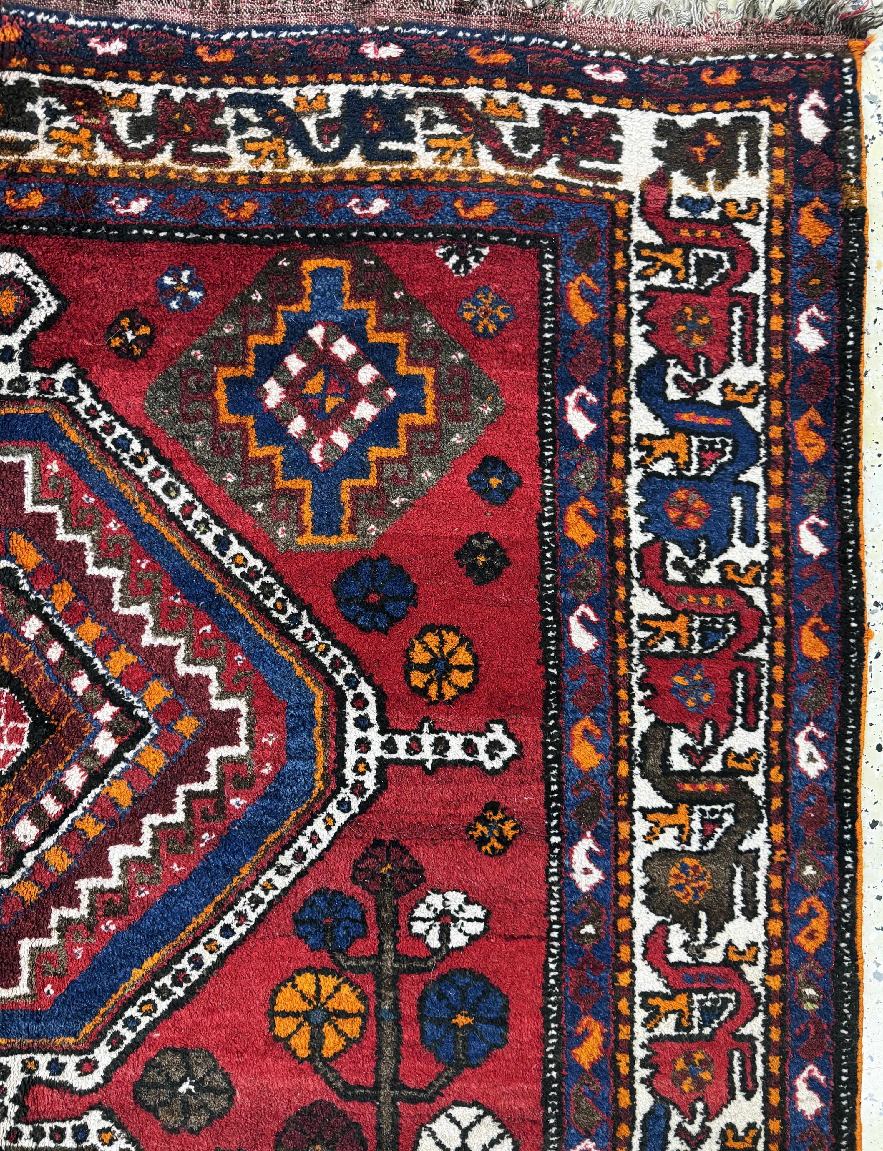 Detail d: Ghaschgai, Persien, Mitte 20.Jhd, Wolle aufWolle, ca. 250 x 160 cm, EHZ: 2