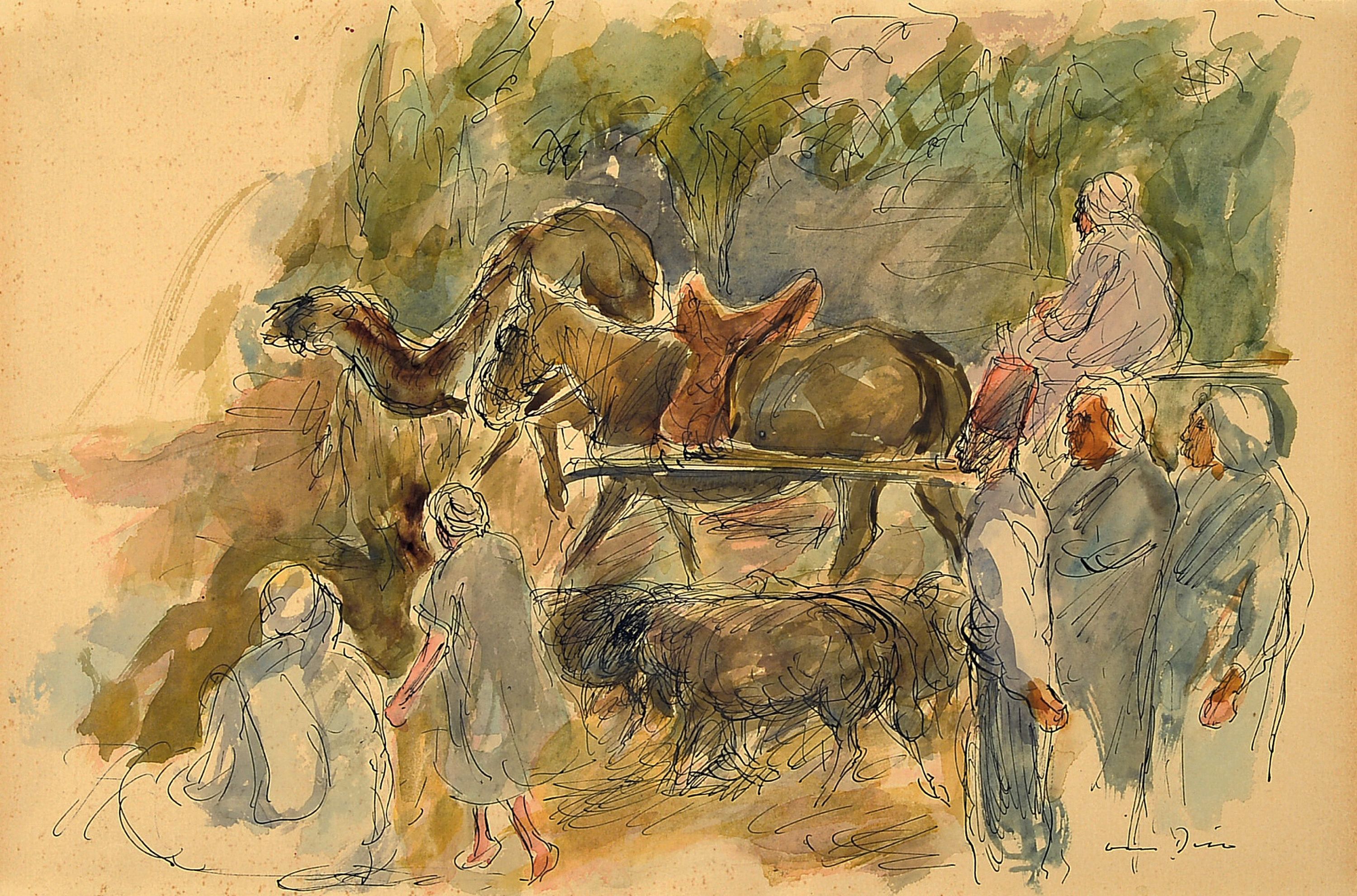 Image 27051030 - Otto Dill, 1884 Neustadt-1957 Bad Dürkheim, aquarellierte Federzeichnung, arabische ...