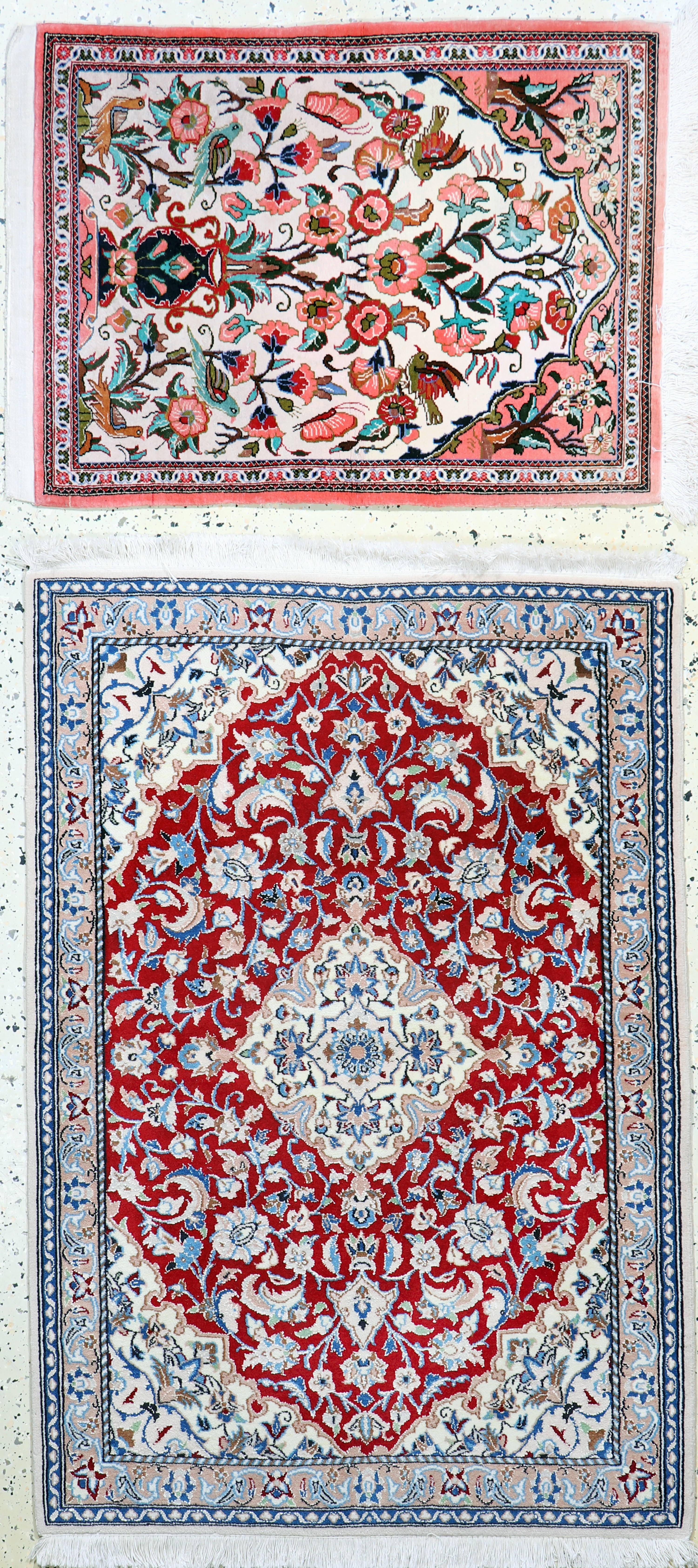 Image 27051034 - 2 Lots Nain fein(9 La), ca. 125 x 85 cm, Ghom Kork, ca. 80 x 60 cm, Ende 20.Jhd, ...