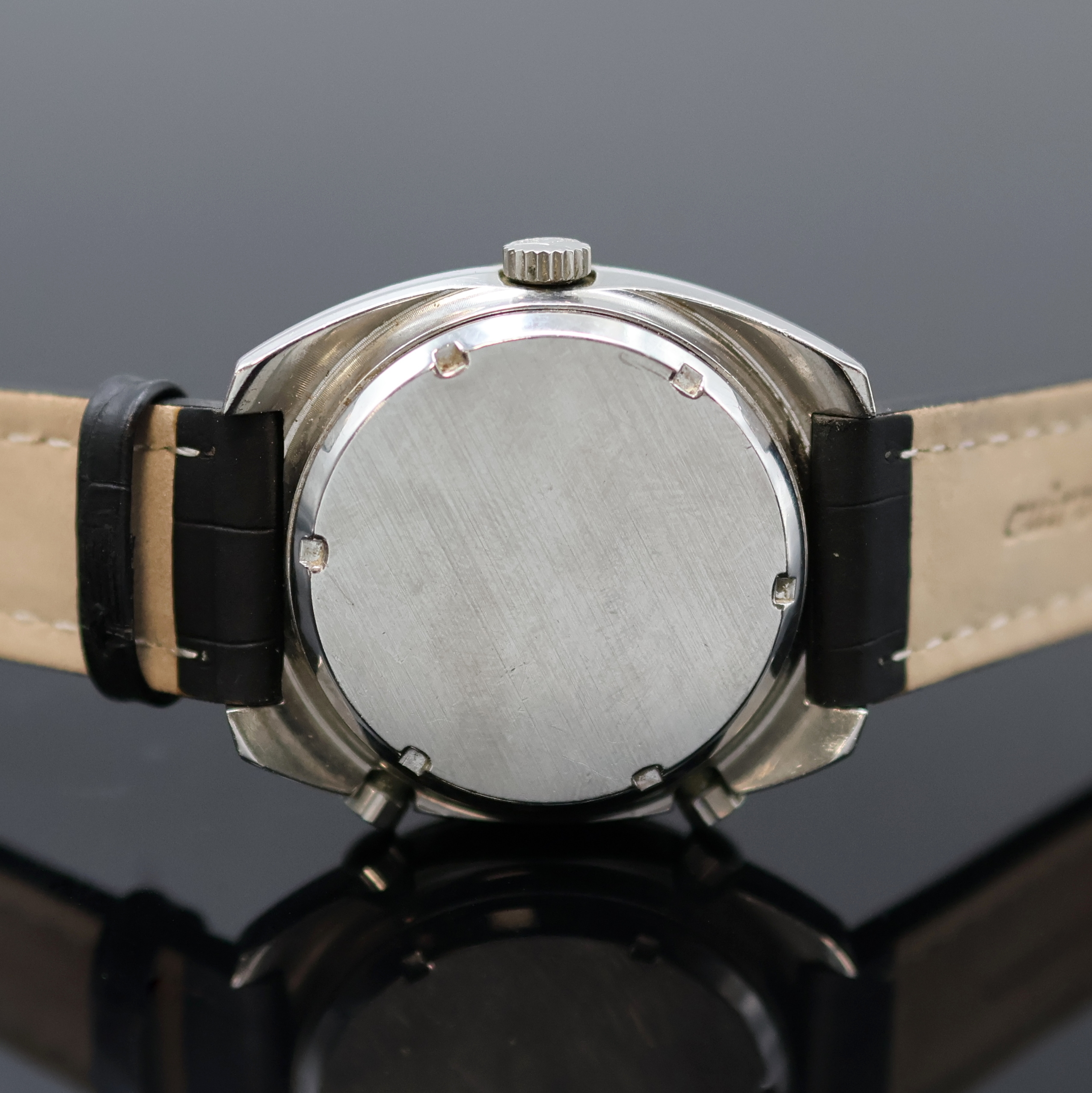 Detail f: HEUER Jarama seltener Armbandchronograph Referenz 110.245, Schweiz um 1981, Automatik, tonneauförmiges Edelstahlgeh., Lünette verg., Boden ...
