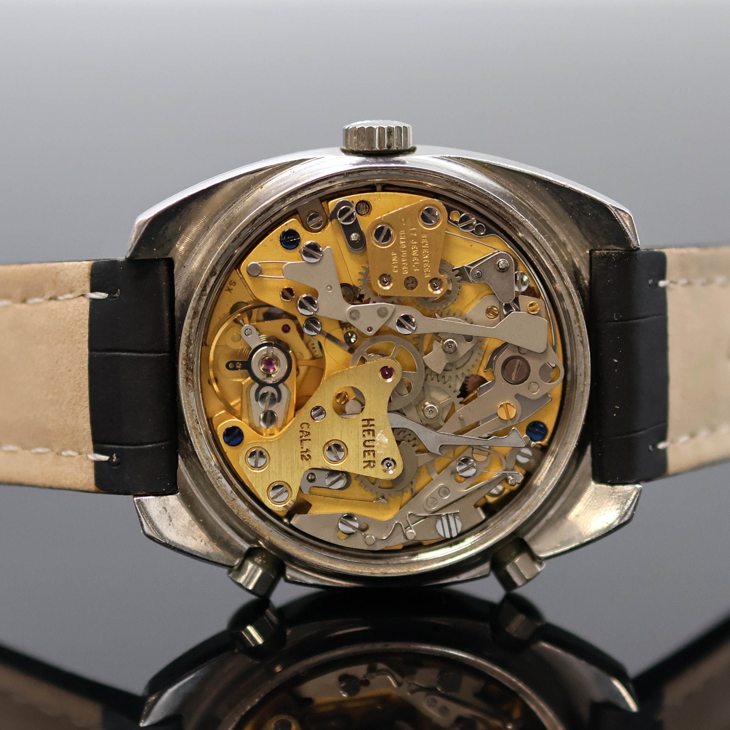 Detail g: HEUER Jarama seltener Armbandchronograph Referenz 110.245, Schweiz um 1981, Automatik, tonneauförmiges Edelstahlgeh., Lünette verg., Boden ...