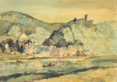 Image Ungedeuteter Künstler, datiert 1946, Beilstein an der Mosel, rechts unten signiert und ...