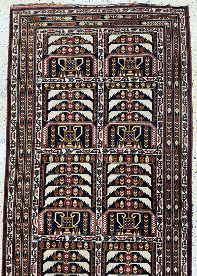 27051032a - Zakini fein, Afghanistan, Mitte 20.Jhd, Wolle auf Wolle, ca. 390 x 85 cm, EHZ: 2, ...