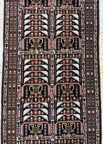 27051032b - Zakini fein, Afghanistan, Mitte 20.Jhd, Wolle auf Wolle, ca. 390 x 85 cm, EHZ: 2, ...