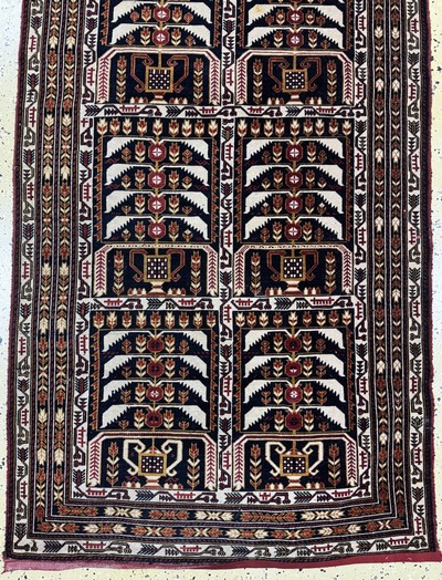 27051032d - Zakini fein, Afghanistan, Mitte 20.Jhd, Wolle auf Wolle, ca. 390 x 85 cm, EHZ: 2, ...