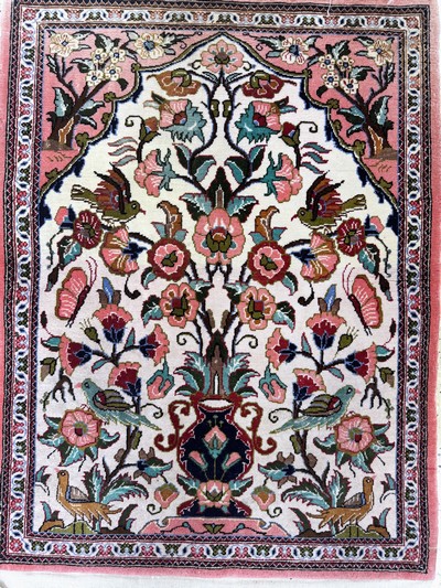 27051034d - 2 Lots Nain fein(9 La), ca. 125 x 85 cm, Ghom Kork, ca. 80 x 60 cm, Ende 20.Jhd, ...