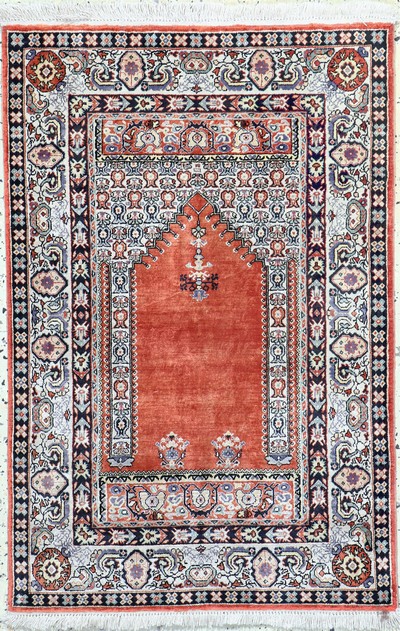 Image Kaschmir Seide fein, Indien, Ende 20.Jhd, Naturseide auf Baumwolle, ca. 94 x 62 cm, ca. ...