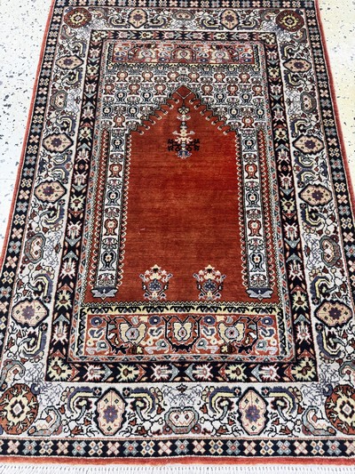 27051035b - Kaschmir Seide fein, Indien, Ende 20.Jhd, Naturseide auf Baumwolle, ca. 94 x 62 cm, ca. ...