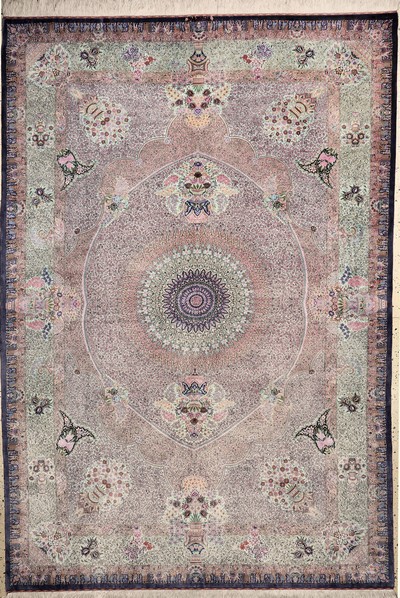 Image Ghom Seide fein signiert, Persien, ca. 20 Jahre, reine Naturseide, ca. 300 x 200 cm, ...