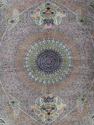 27051088c - Qum silk fine signed, Persia, approx. 20 years, pure natural silk, approx. 300 x 200 cm, ...