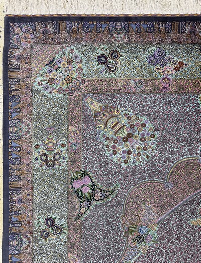 27051088f - Qum silk fine signed, Persia, approx. 20 years, pure natural silk, approx. 300 x 200 cm, ...