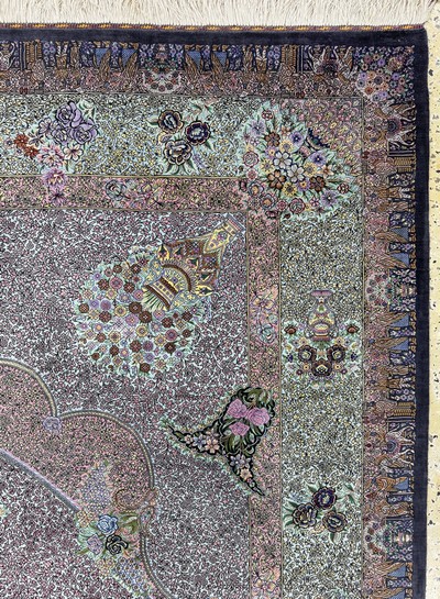 27051088g - Qum silk fine signed, Persia, approx. 20 years, pure natural silk, approx. 300 x 200 cm, ...