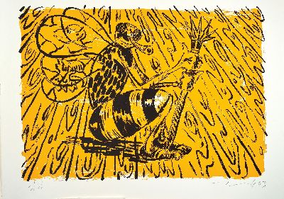 27051090l - Portfolio I, portfolio with four color screen prints by Penck, Mehner, Immendorff and ...