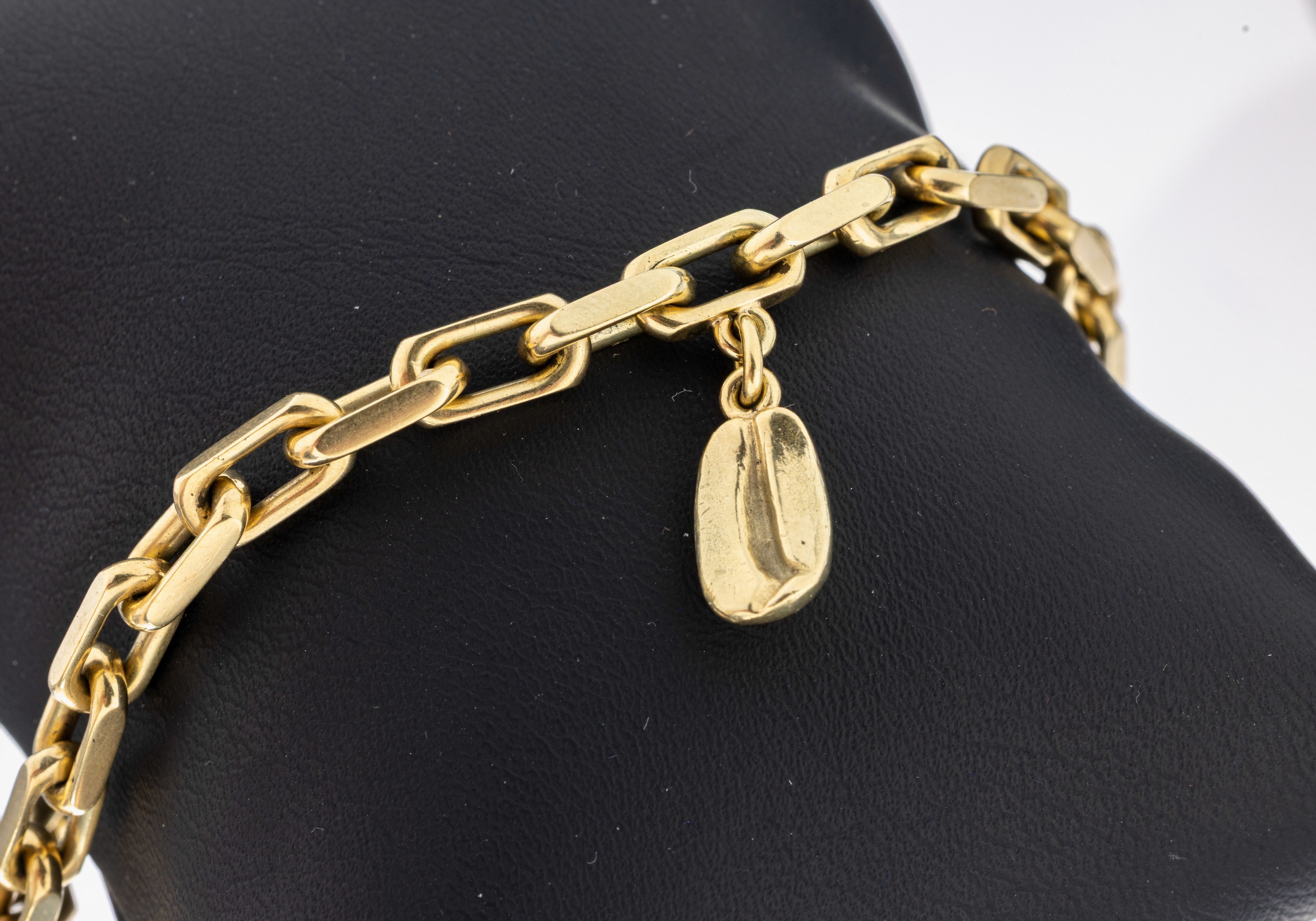 Image 27051115 - 14 kt Gold Armband, GG 585/000, länglich ovale Glieder, 1 bewegl. abgehängtes Charm ...