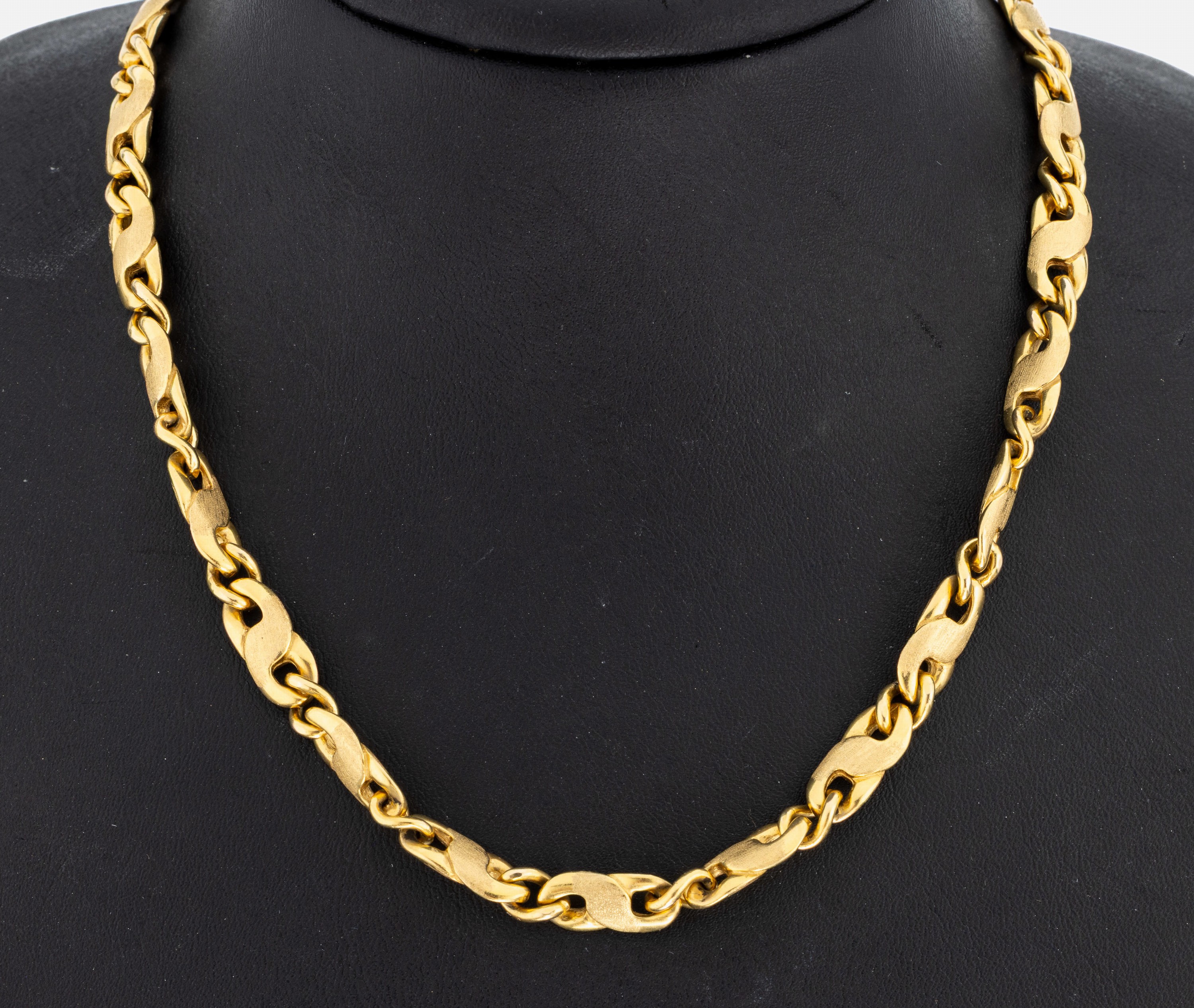 Image 27051126 - 14 kt Gold Collier, GG 585/000, part. sat.,L. ca. 55 cm, Karabinerschließe, ca. 71.7 g
