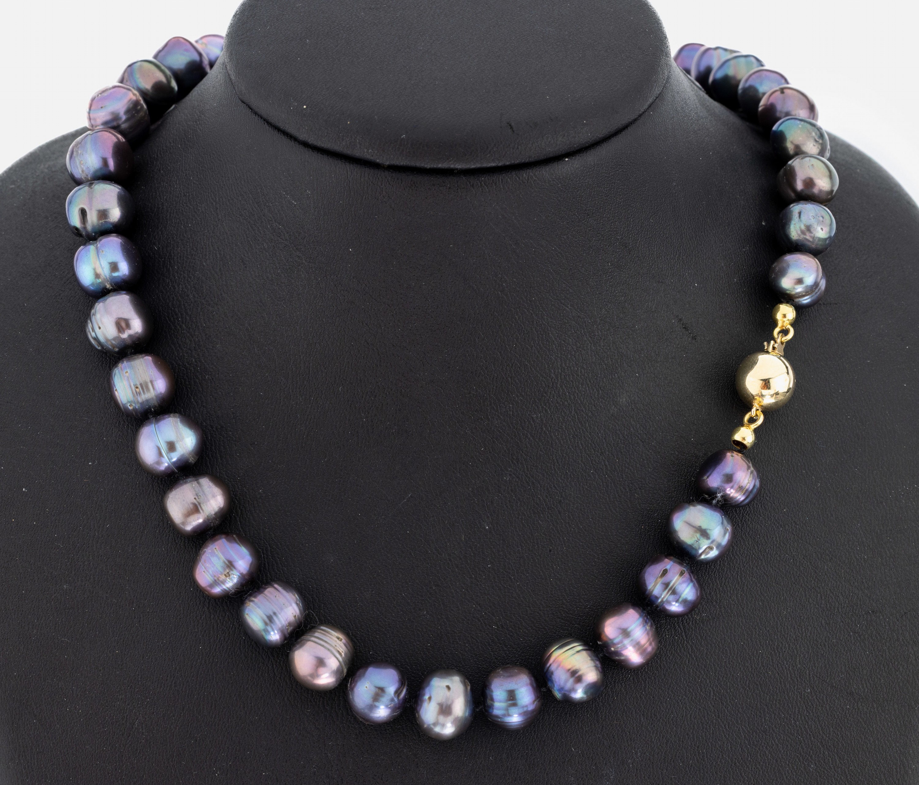 Image 27051131 - Perl-Collier mit 14 kt Gold Schließe, GG 585/000, 41 unrunde Tahitizuchtperlen, D. ca. ...