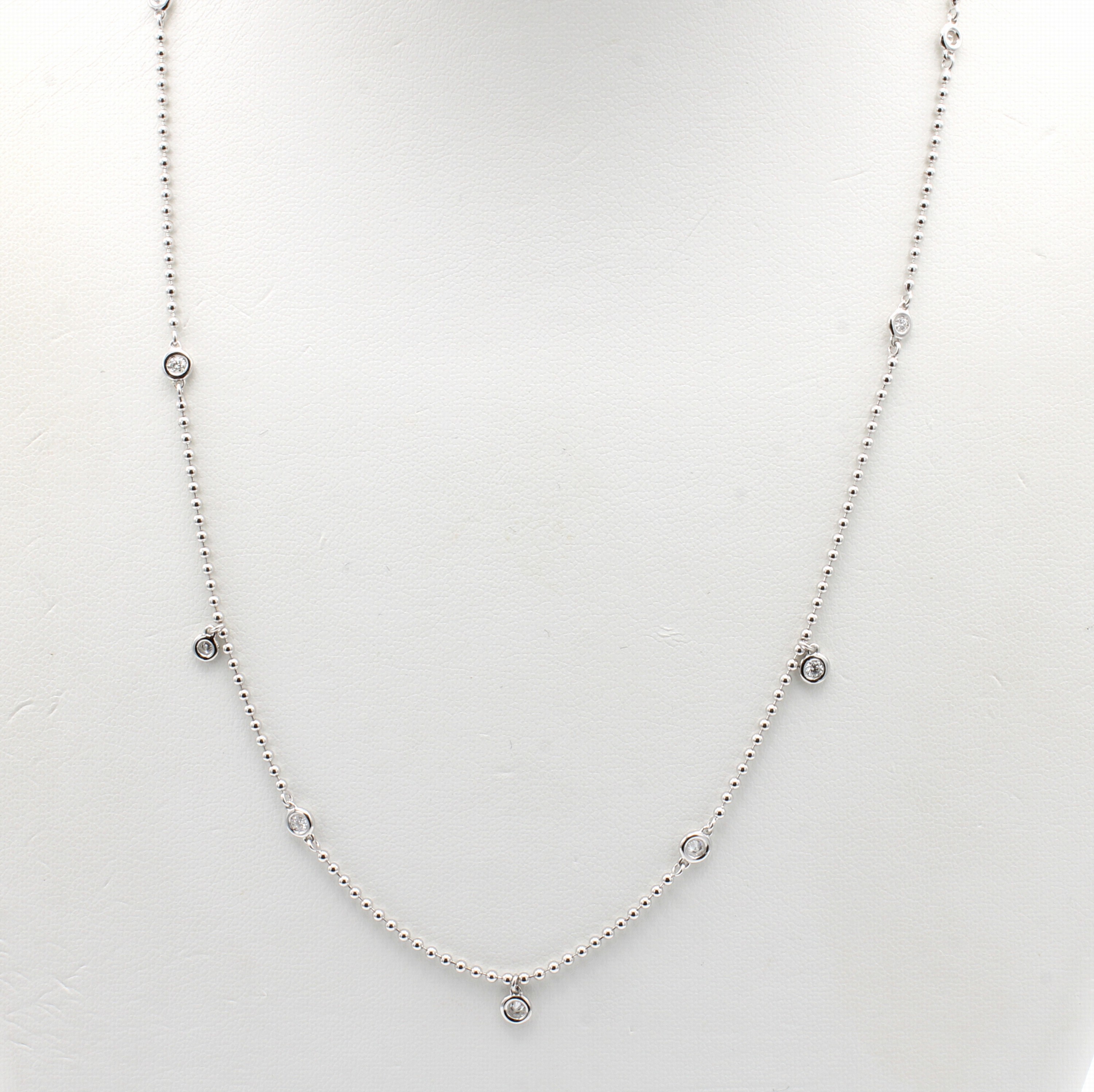 Image 27051148 - Collier mit Brillanten, WG 590/000, 9 Brill.zus. ca. 0.25 ct Weiß/si, Abhängungen ...