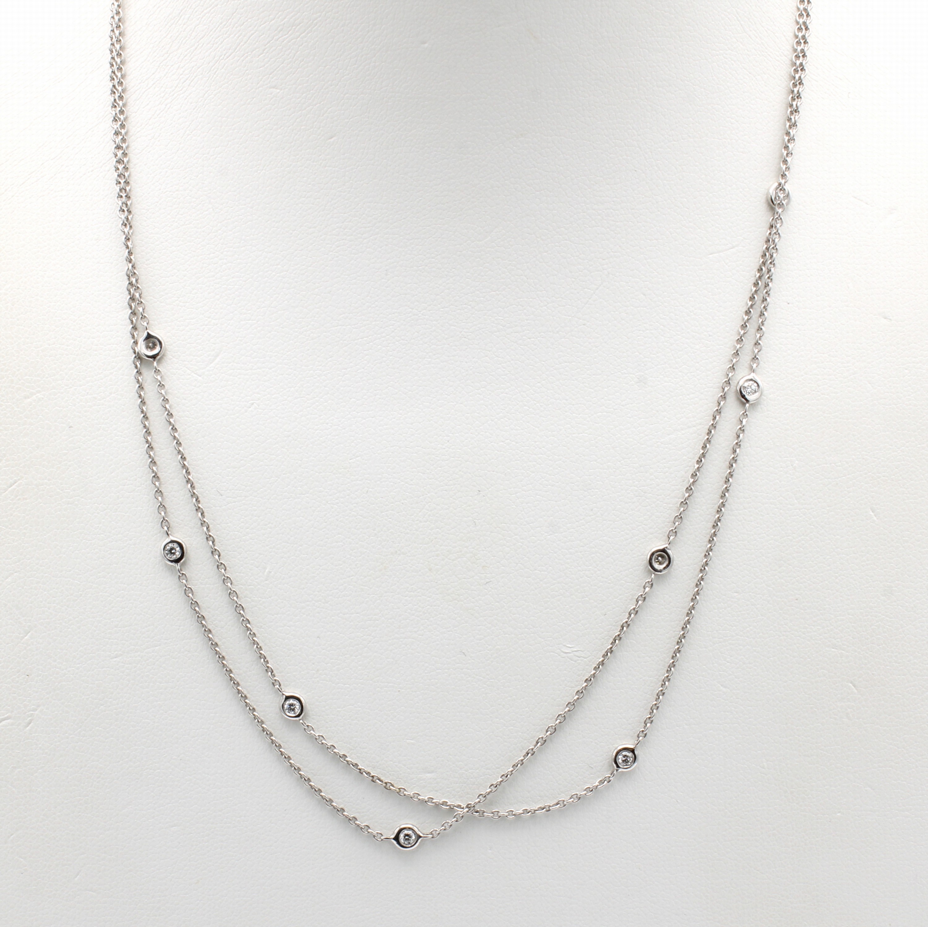 Image 27051149 - 2-reihige Kette mit Brillanten, WG 590/000, 8 Brill. in Kette integriert zus. ca. 0.24 ...