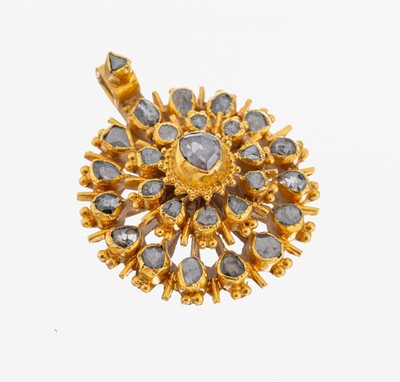 Image 18 kt Gold Diamant-Anhänger, GG 750/000 gepr., Aufbau in mehreren Ebenen, mittlere ...