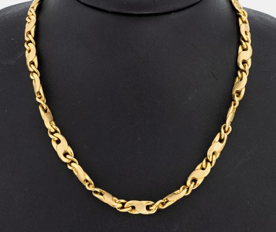 Image 14 kt Gold Collier, GG 585/000, part. sat.,L. ca. 55 cm, Karabinerschließe, ca. 71.7 g