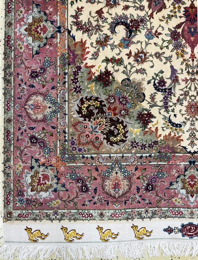 27051162b - Täbriz fein Persien, signiert´Shekari´, datiert 1371(1993), Korkwolle mit und auf ...