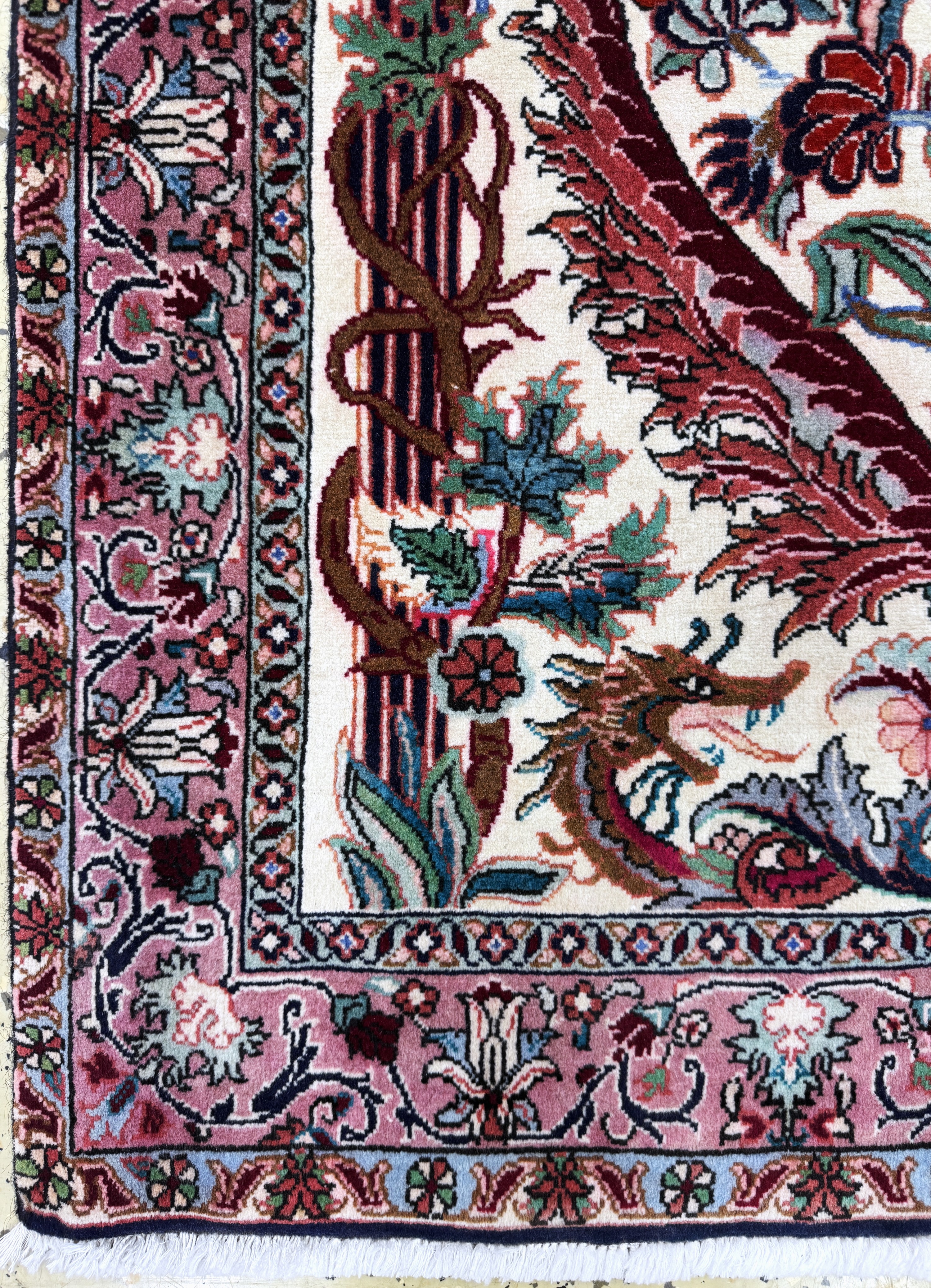 Detail d: Bidjar Kork, Persien, Ende 20.Jhd, Korkwolle auf Baumwolle, ca. 148 x 94 cm, EHZ:(nahezu neuwertig)