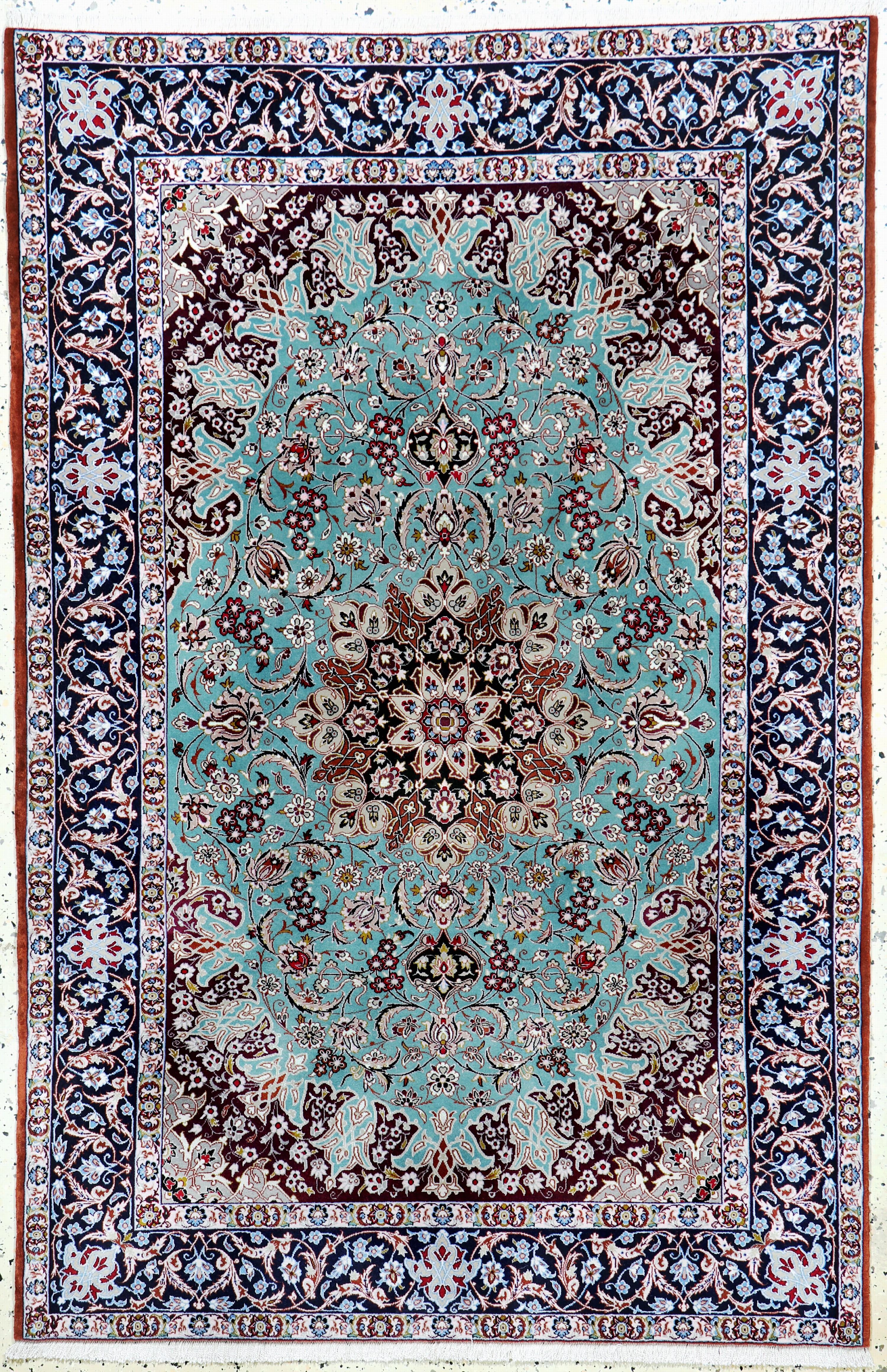 Image 27051271 - Esfahan fein, Persien, Mitte 20.Jhd, Korkwolle auf Seide, ca. 174 x 115 cm, ca. 1,0Mio. ...