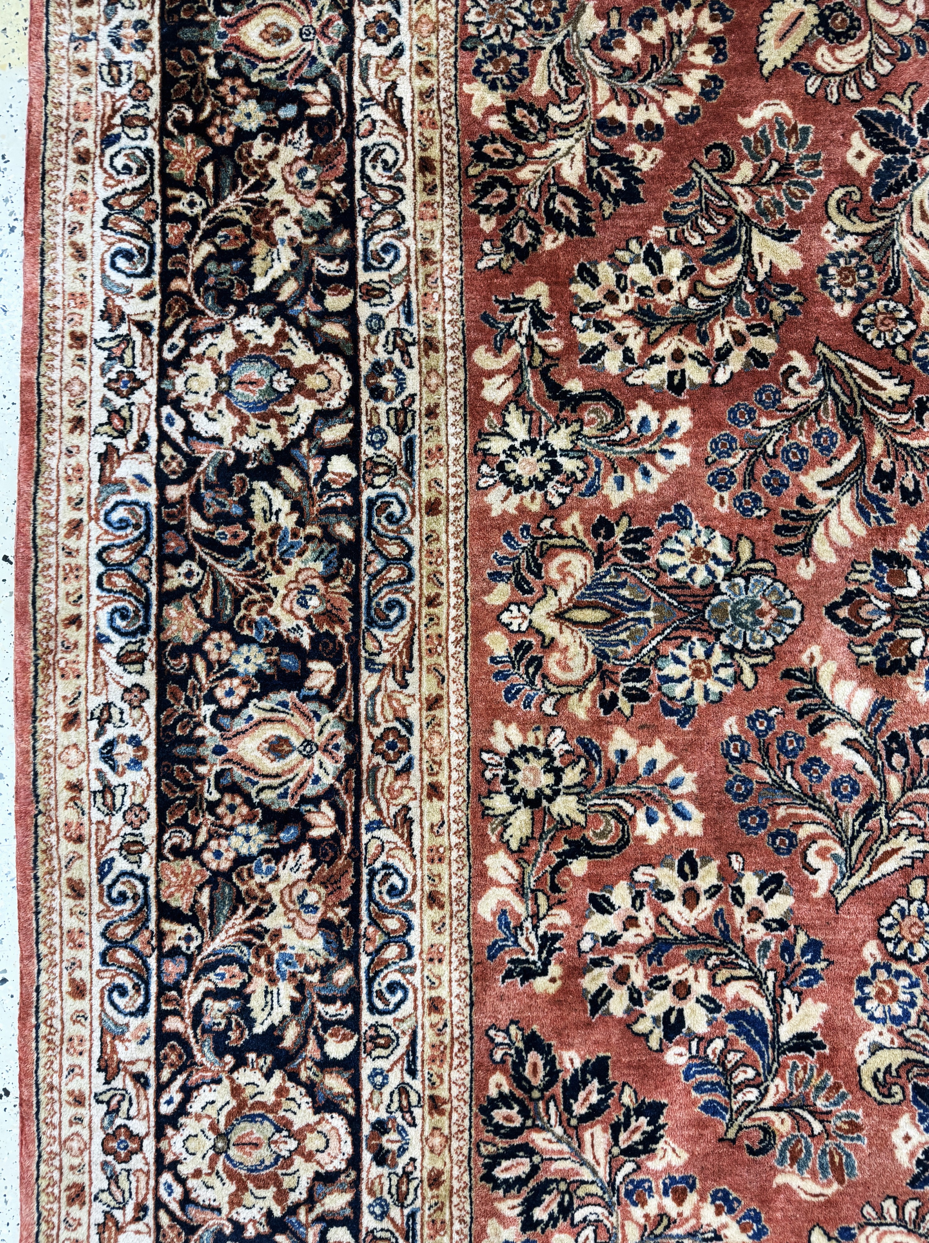Detail d: Us Re-Import Sarogh antik,Persien,Anfang 20.Jhd,Korkwolle auf Baumwolle,ca. 400 x 306 cm.