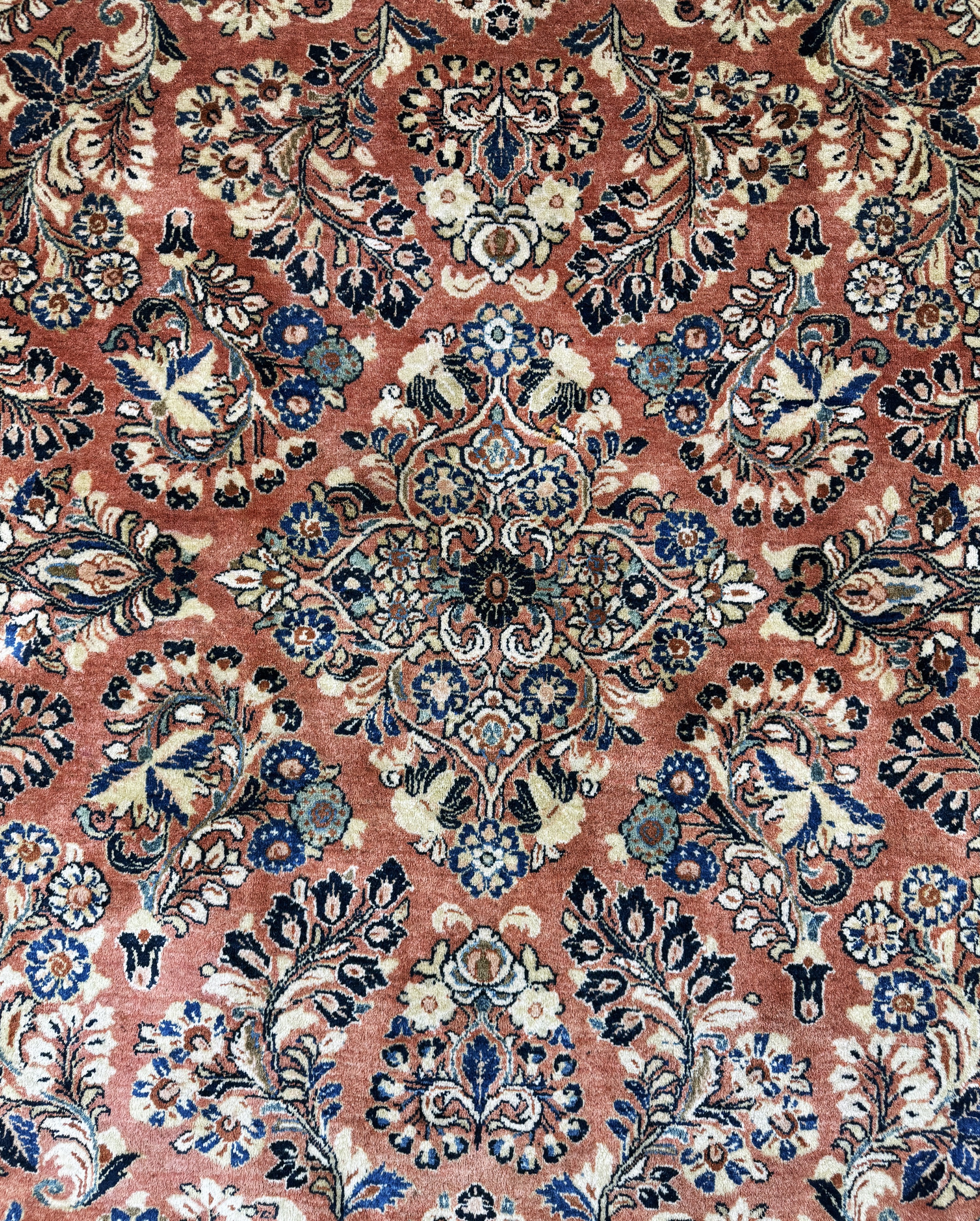 Detail e: Us Re-Import Sarogh antik,Persien,Anfang 20.Jhd,Korkwolle auf Baumwolle,ca. 400 x 306 cm.