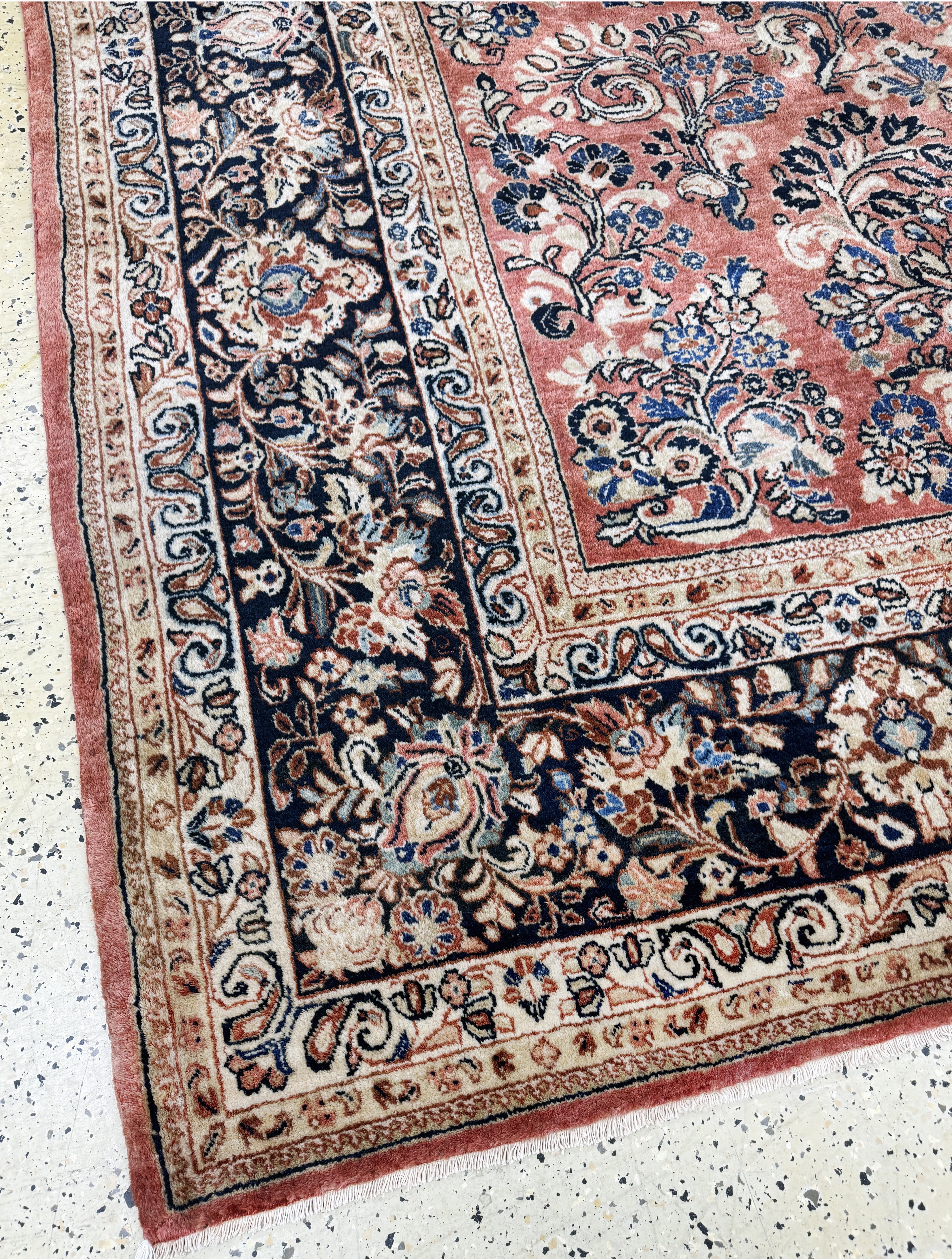 Detail g: Us Re-Import Sarogh antik,Persien,Anfang 20.Jhd,Korkwolle auf Baumwolle,ca. 400 x 306 cm.