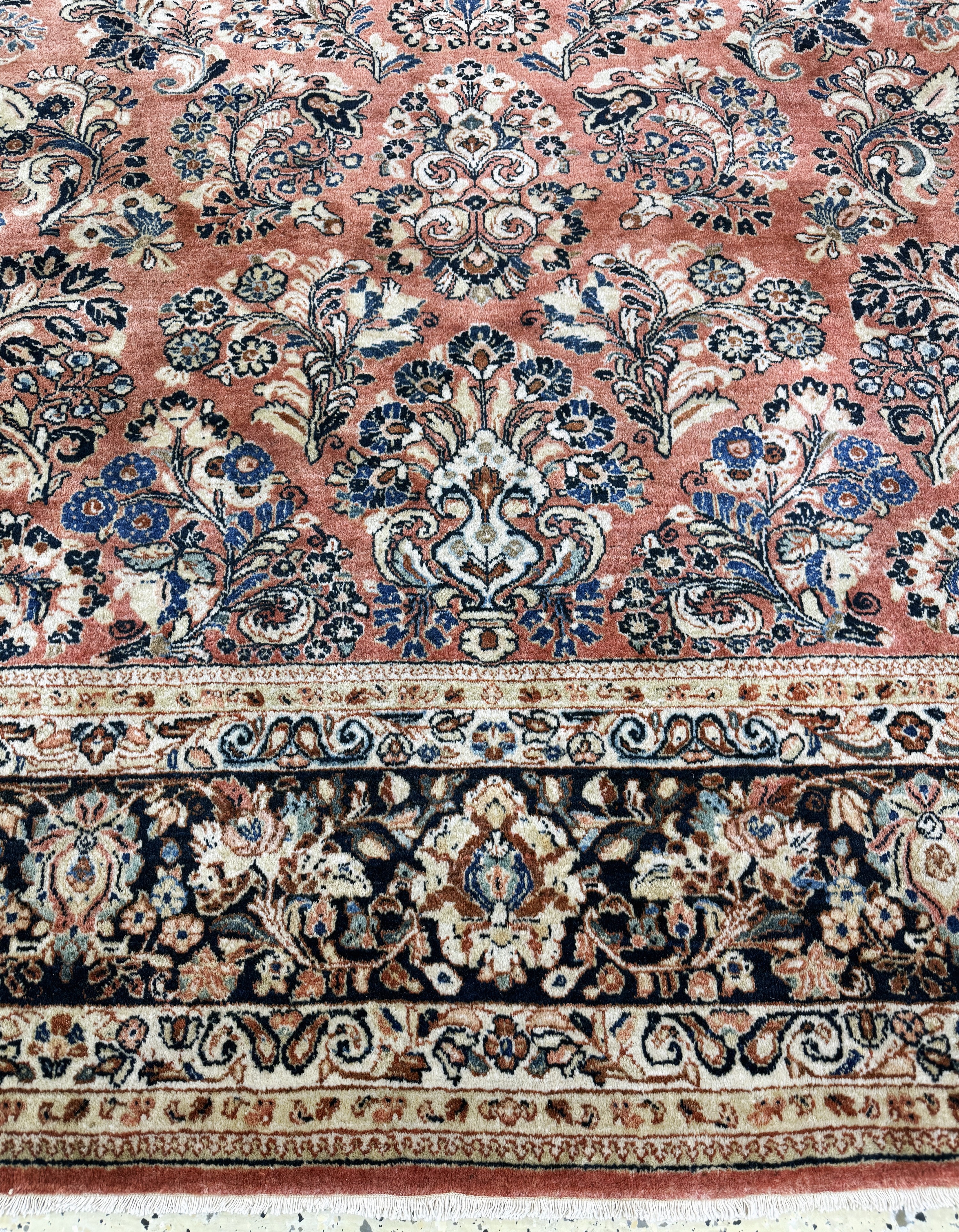 Detail h: Us Re-Import Sarogh antik,Persien,Anfang 20.Jhd,Korkwolle auf Baumwolle,ca. 400 x 306 cm.