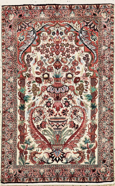 Image Bidjar Kork, Persien, Ende 20.Jhd, Korkwolle auf Baumwolle, ca. 148 x 94 cm, ...