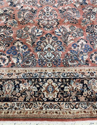 27051273h - Us Re-Import Sarogh antik, Persien, Anfang 20.Jhd, Korkwolle auf Baumwolle, ca. 400 x ...