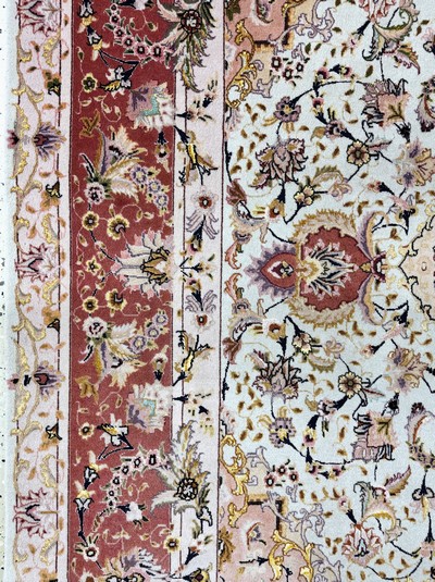 27051299e - Täbriz fein(50 Raj), Persien, Ende 20.Jhd, Korkwolle mit Seide, ca. 250 x 250 cm, ca. ...