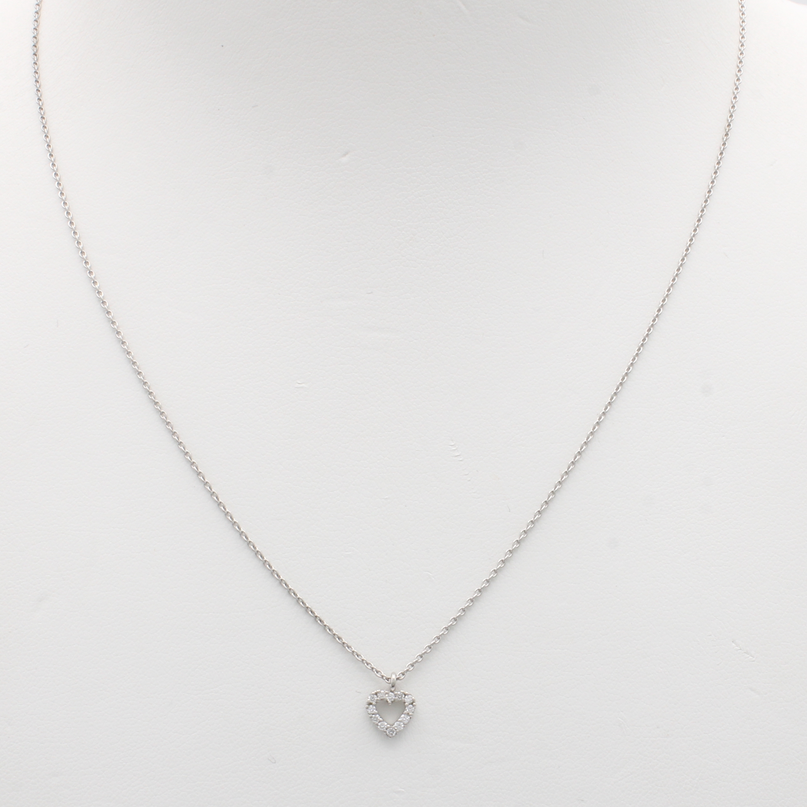 Image 27051475 - Herzanhänger mit Brillanten an Kette, WG 590/000, Brill. zus. ca. 0.10 ct Weiß/si, ...