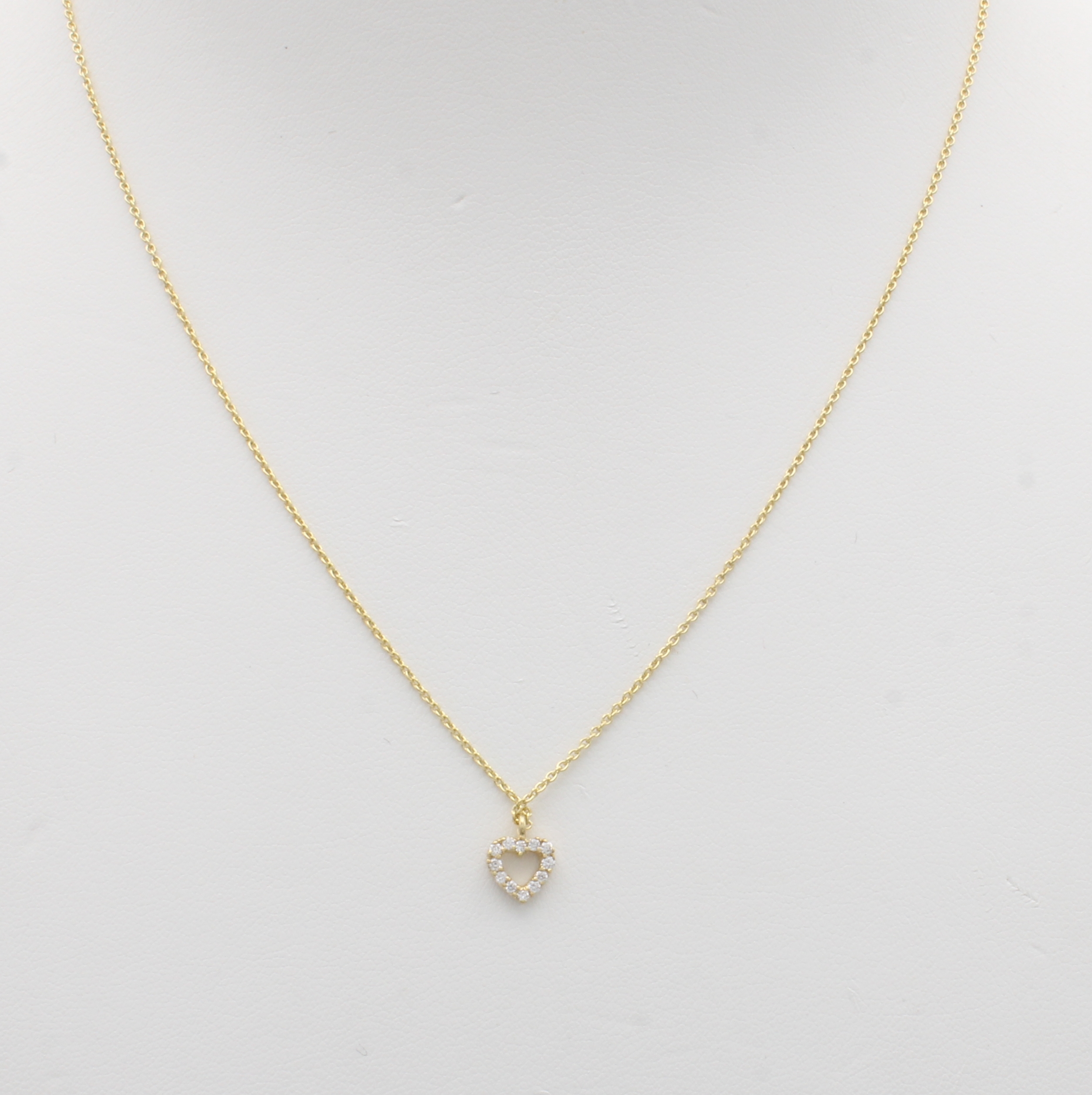 Image 27051477 - Herzanhänger mit Brillanten an Kette, GG 585/000, Brill. zus. ca. 0.10 ct Weiß/si, ...