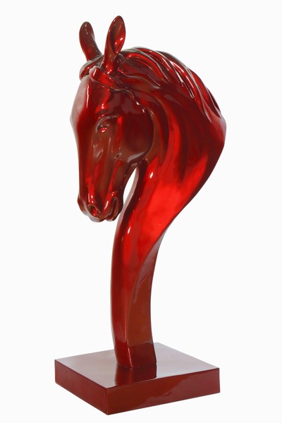 27051462a - Skulptur Pferdekopf, ´Pop-Art´, robustes und wetterbeständiges Fiberglasmaterial (GFK), ...