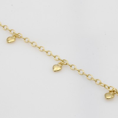 Image Bettelarmband ´Herzchen´, GG 585/000, Karabinerschl., L. ca. 16 cm