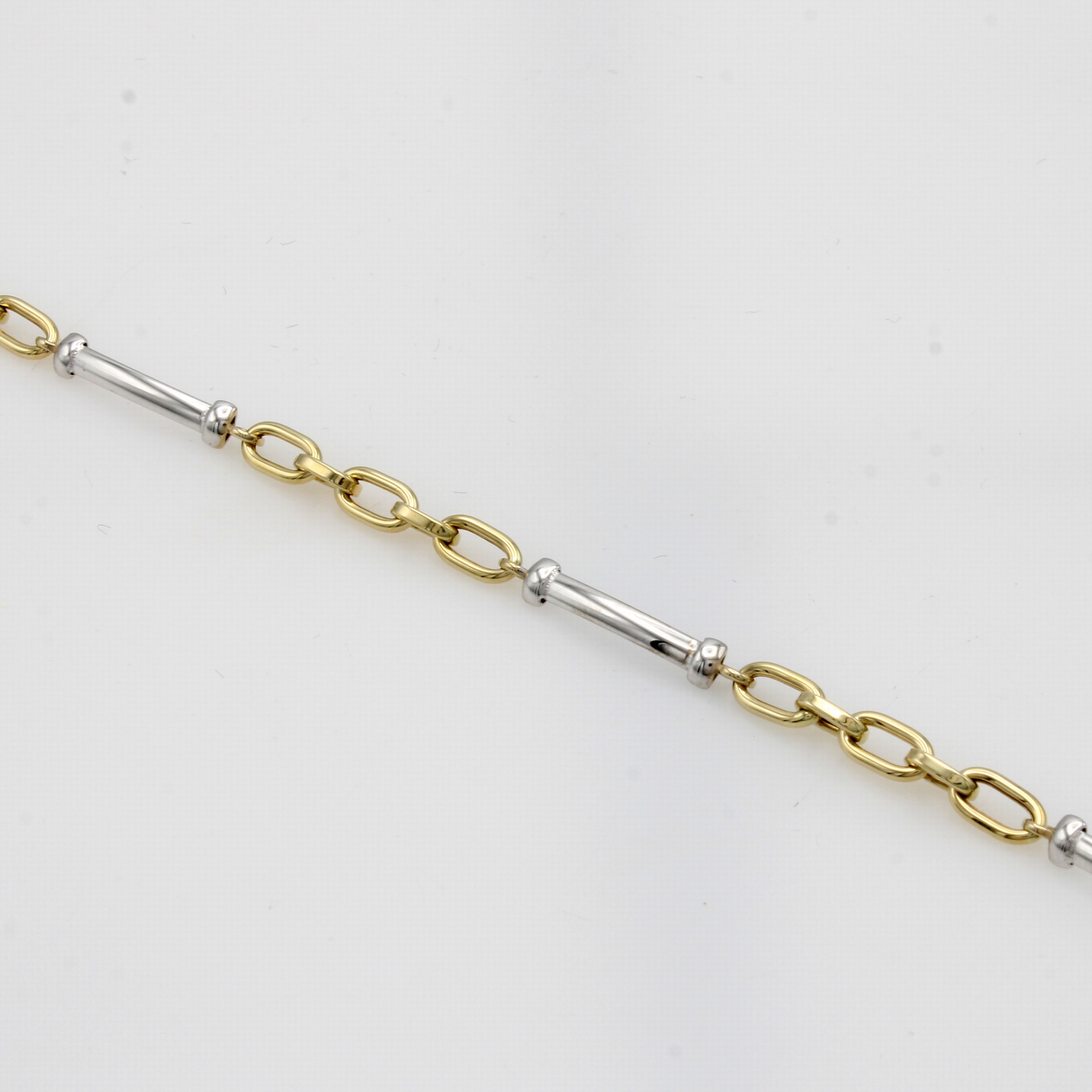 Image 27051535 - Armband im Fantasiemuster, GG/WG 585/000, ovale und längliche Glieder, Karabinerschl., ...