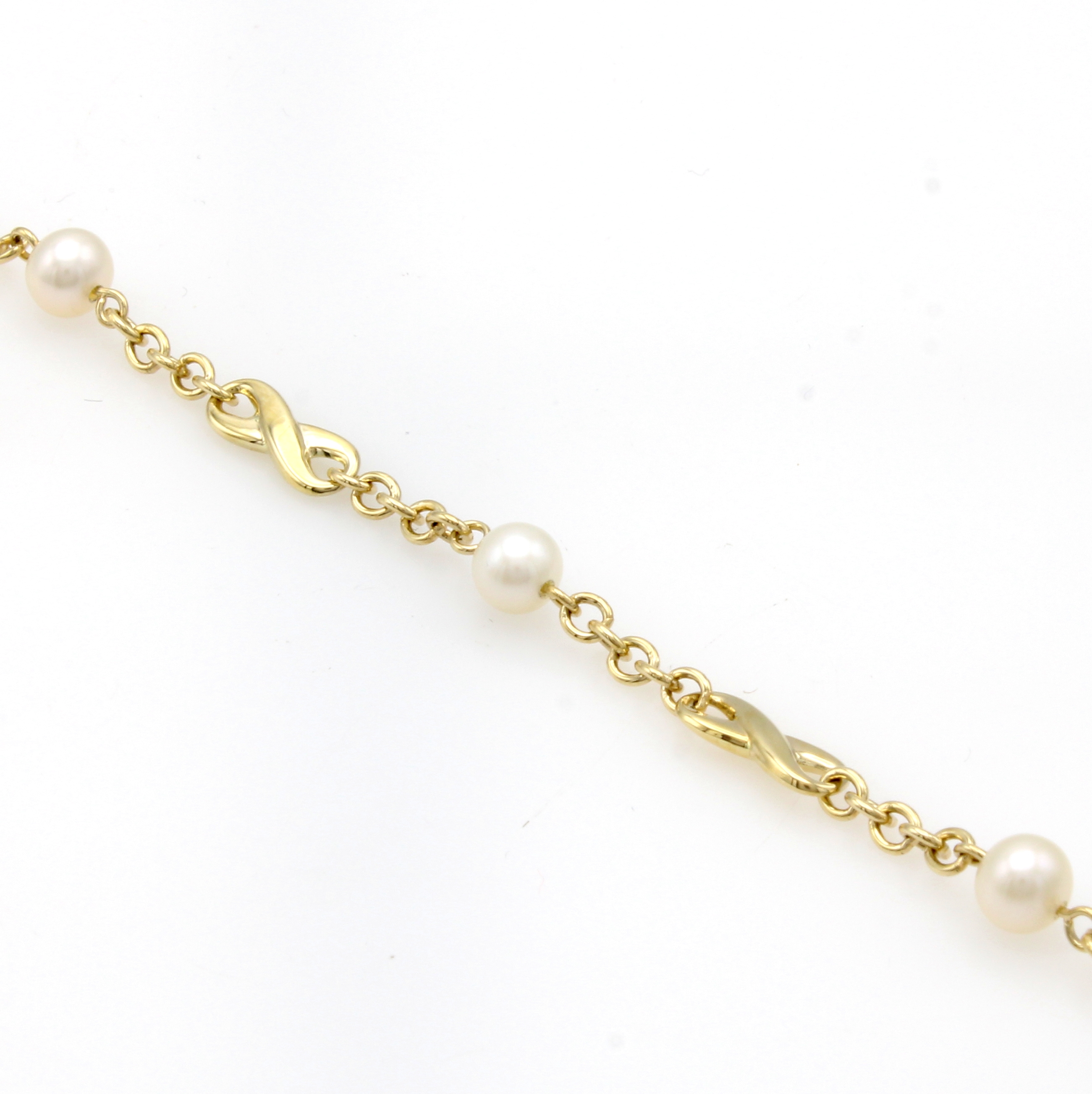 Image 27051537 - Armband ´Infinity´ mit Süßwasserperlen, GG 585/000, 4 Perlen von weißem Lüster D. ...