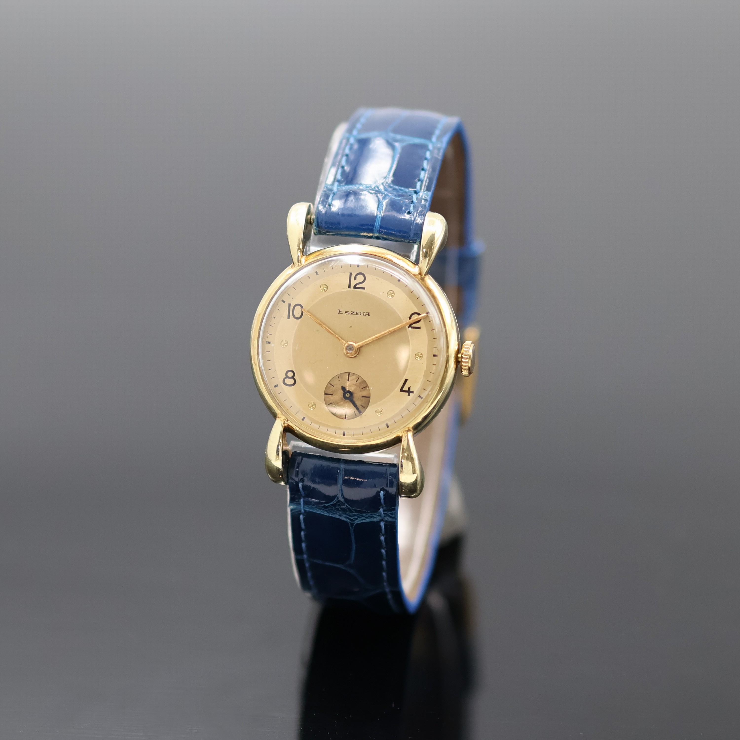 Image 27051553 - ESZEHA Armbanduhr in GG 585/000, Schweiz um 1940, Handaufzug, tropfenförmige ...