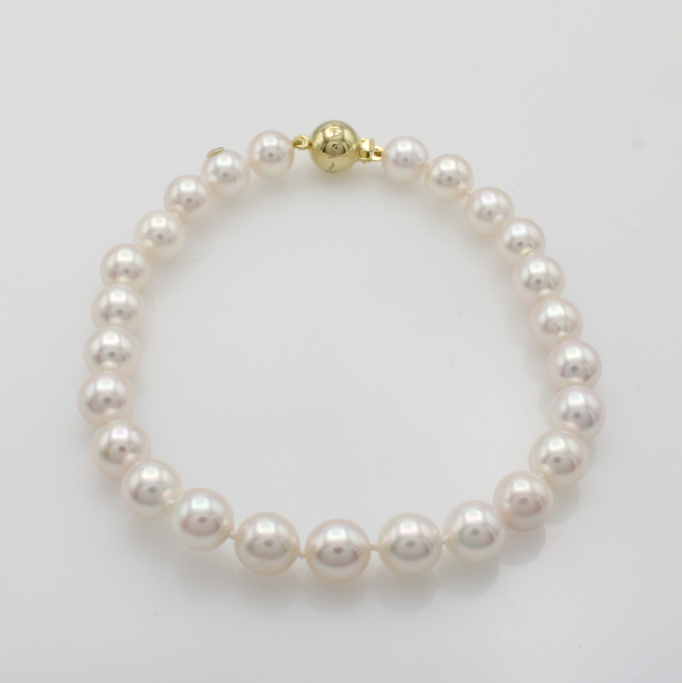 Image 27051580 - Armband aus Akoyazuchtperlen, Kugelschl. GG 585/000, Perlen ca. 7-7.5 mm, L. ca. 21 cm ...