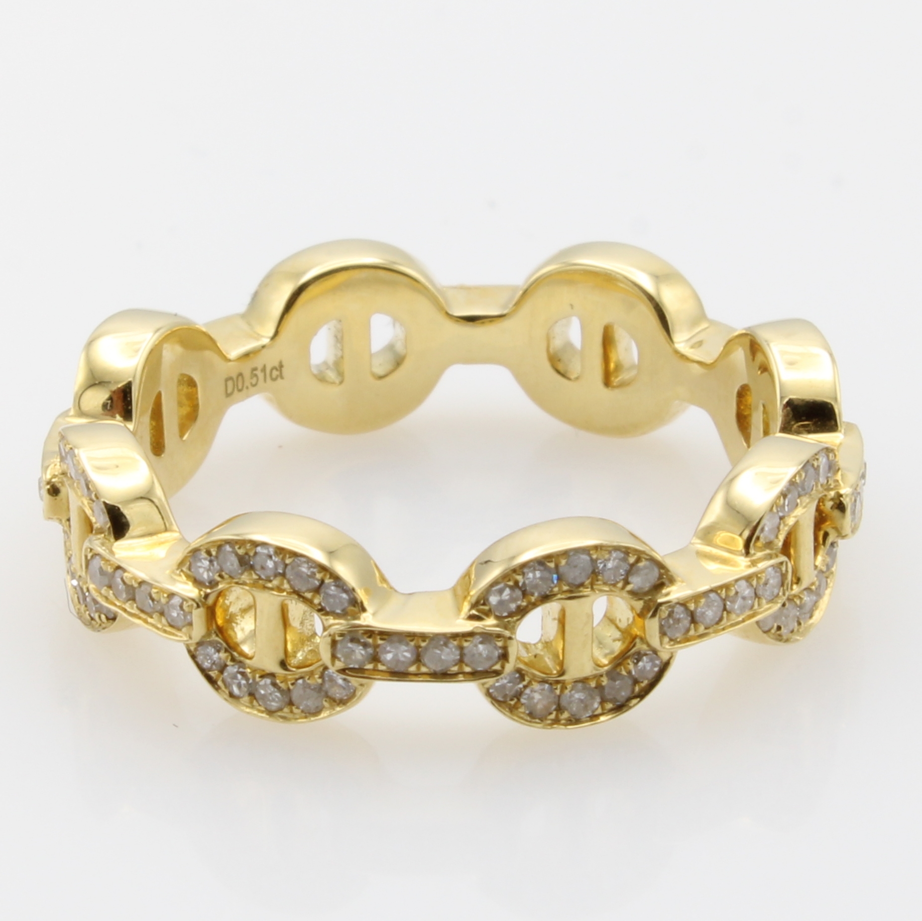 Image 27051597 - Ring mit Brillanten, GG 750/000, 112 Brill. zus. ca. 0.51 ct feines Weiß/si-p, RW ca. ...