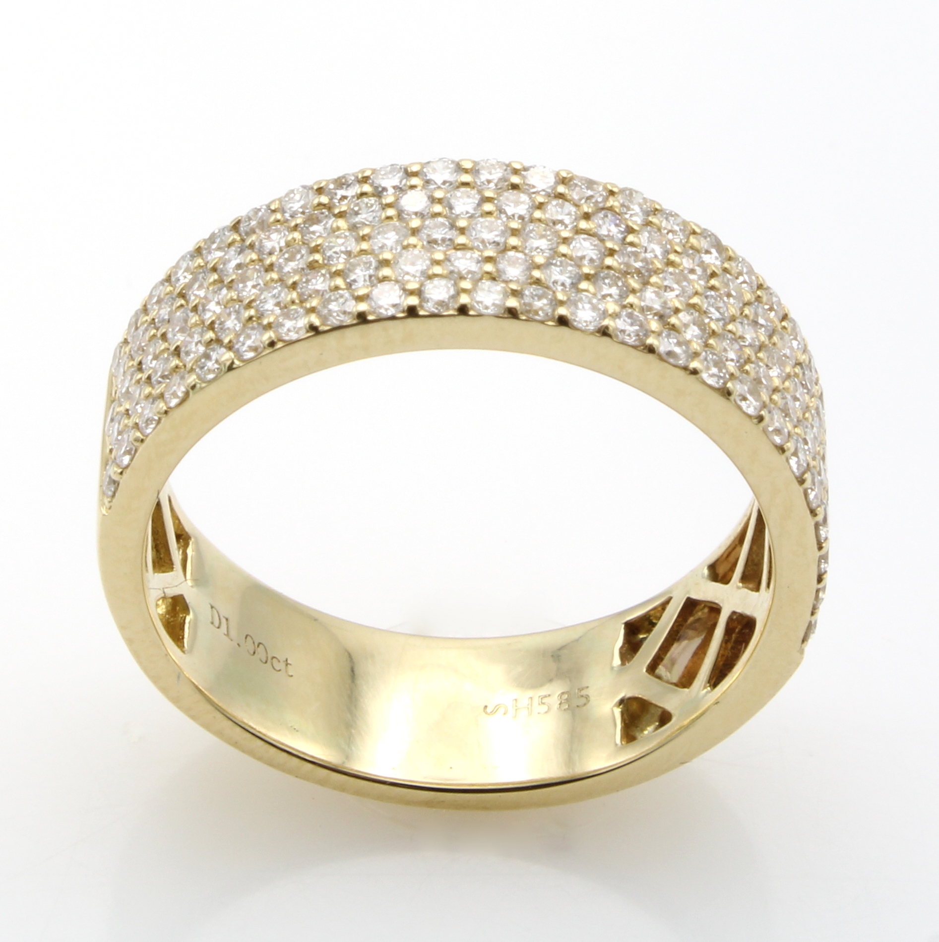 Image 27051599 - Ring mit Brillanten, GG 585/000, 118 Brill. zus. ca. 1 ct feines Weiß /vvs-vs in 5 ...